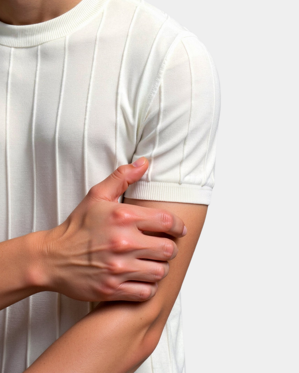 The Savile Tee - Men's White Short Sleeve Knitted Shirt - Smart Casual Style