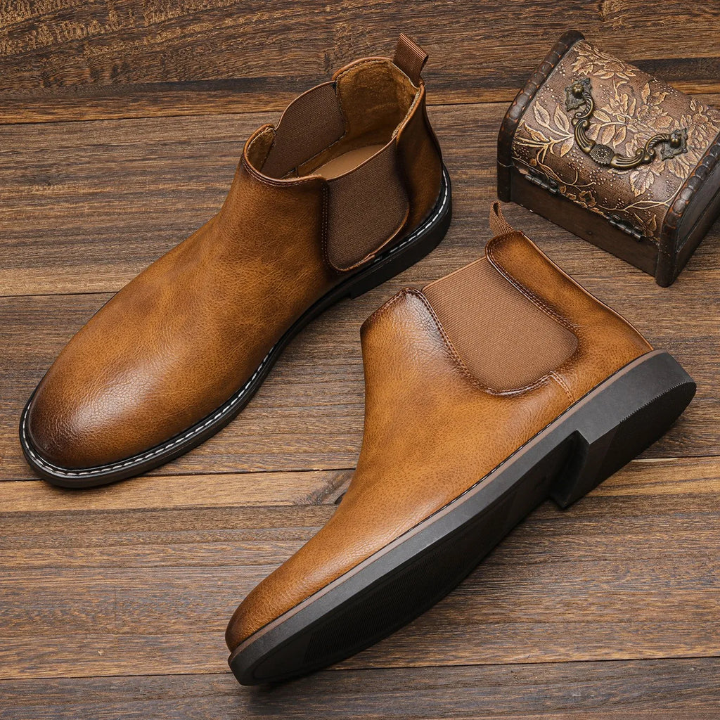 Marco Bianchi Classic Chelsea Boots in Earthtone