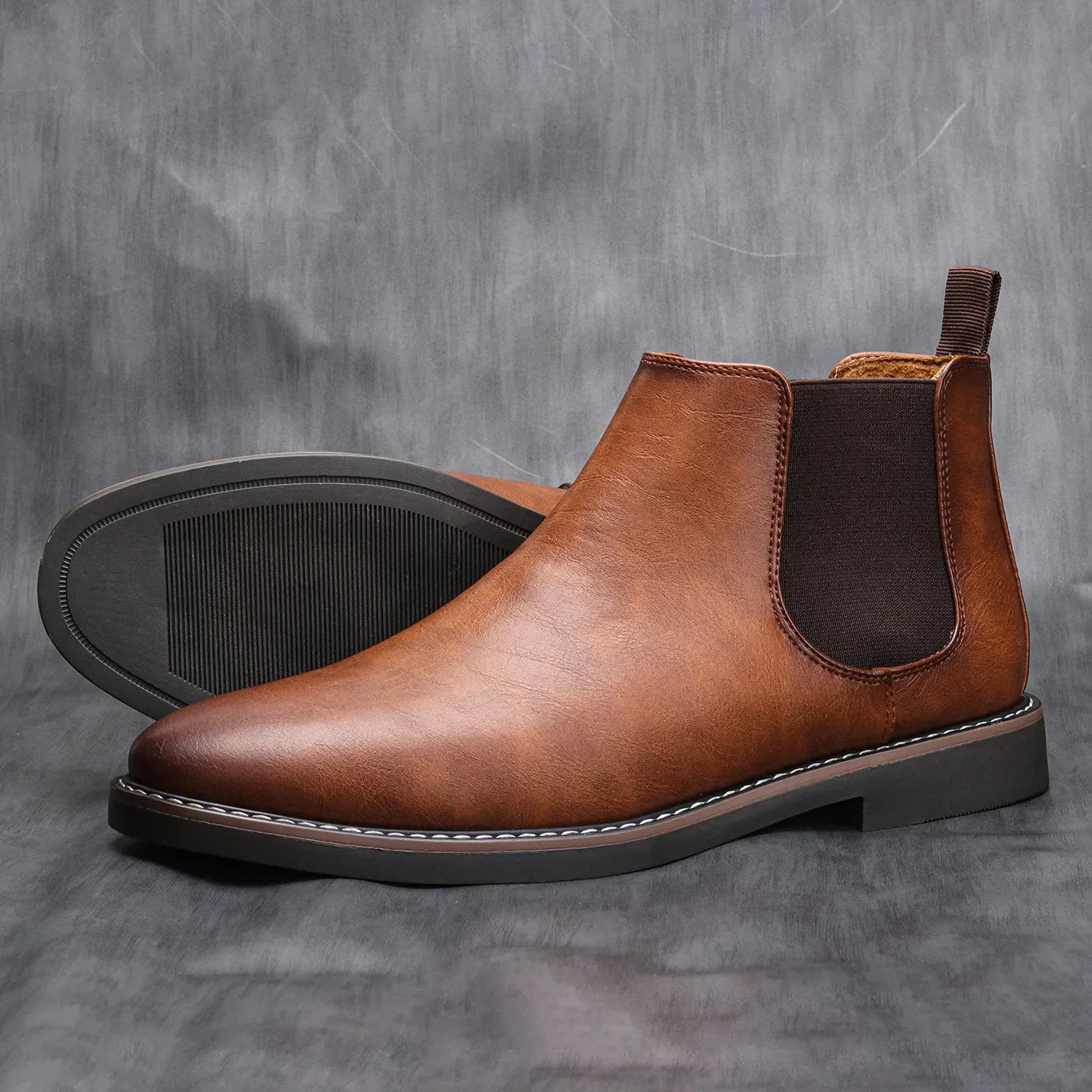 Marco Bianchi Classic Chelsea Boots in Earthtone