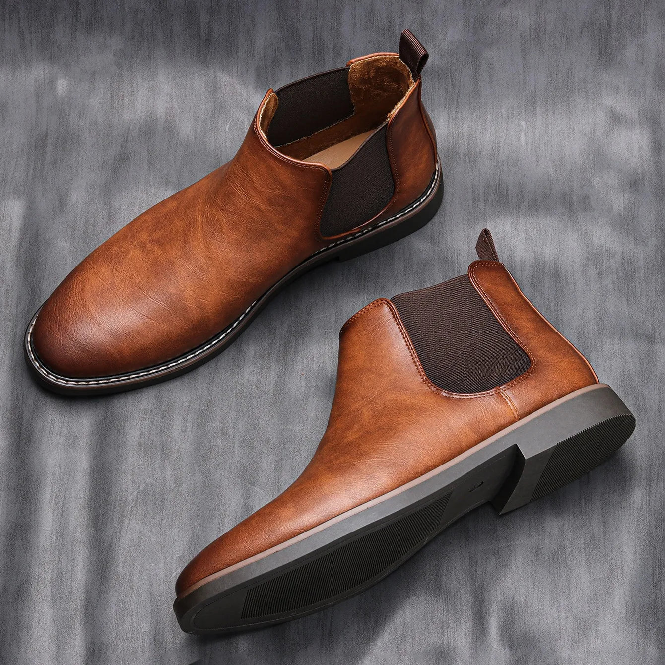 Marco Bianchi Classic Chelsea Boots in Earthtone