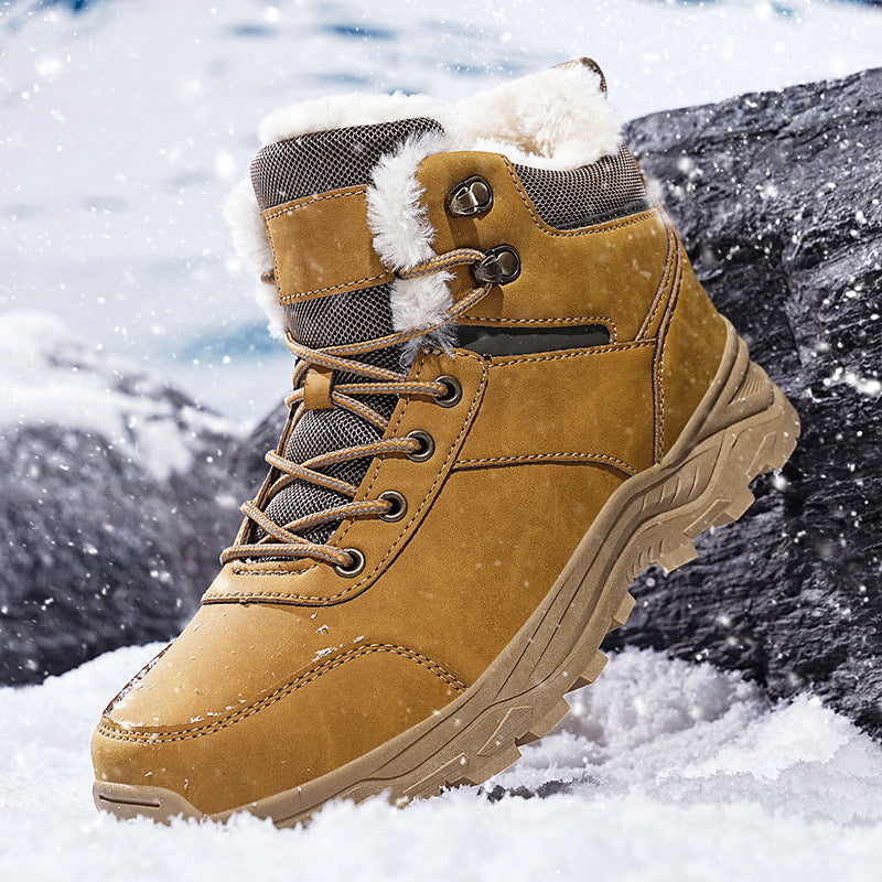 Men's Trekking Boots for Outdoor Adventures with Cozy Plush Lining