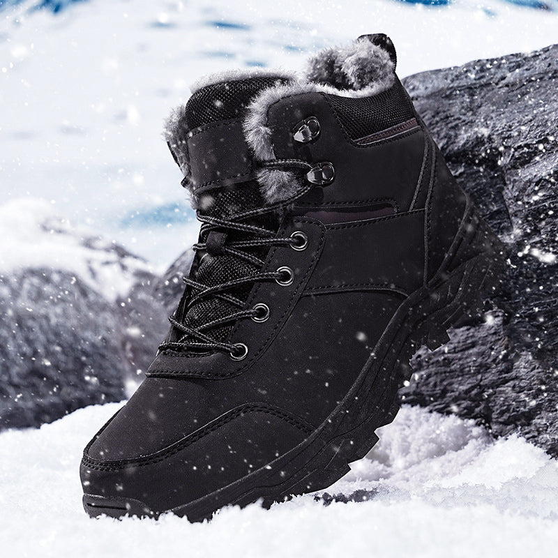 Men's Trekking Boots for Outdoor Adventures with Cozy Plush Lining