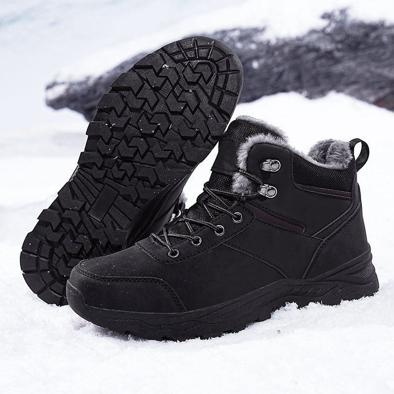Men's Trekking Boots for Outdoor Adventures with Cozy Plush Lining