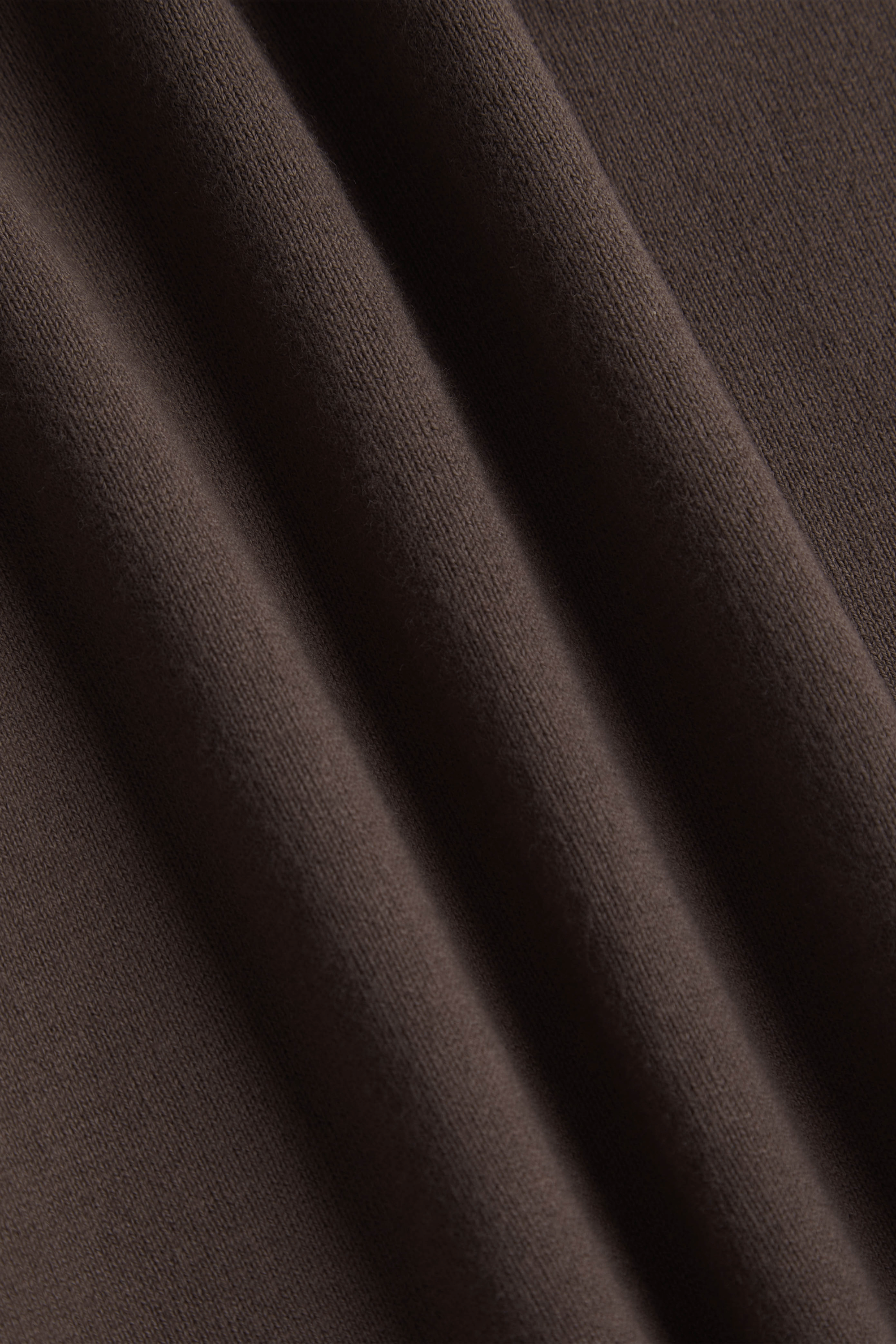 Mocha Privia Open Neck Knitted Polo