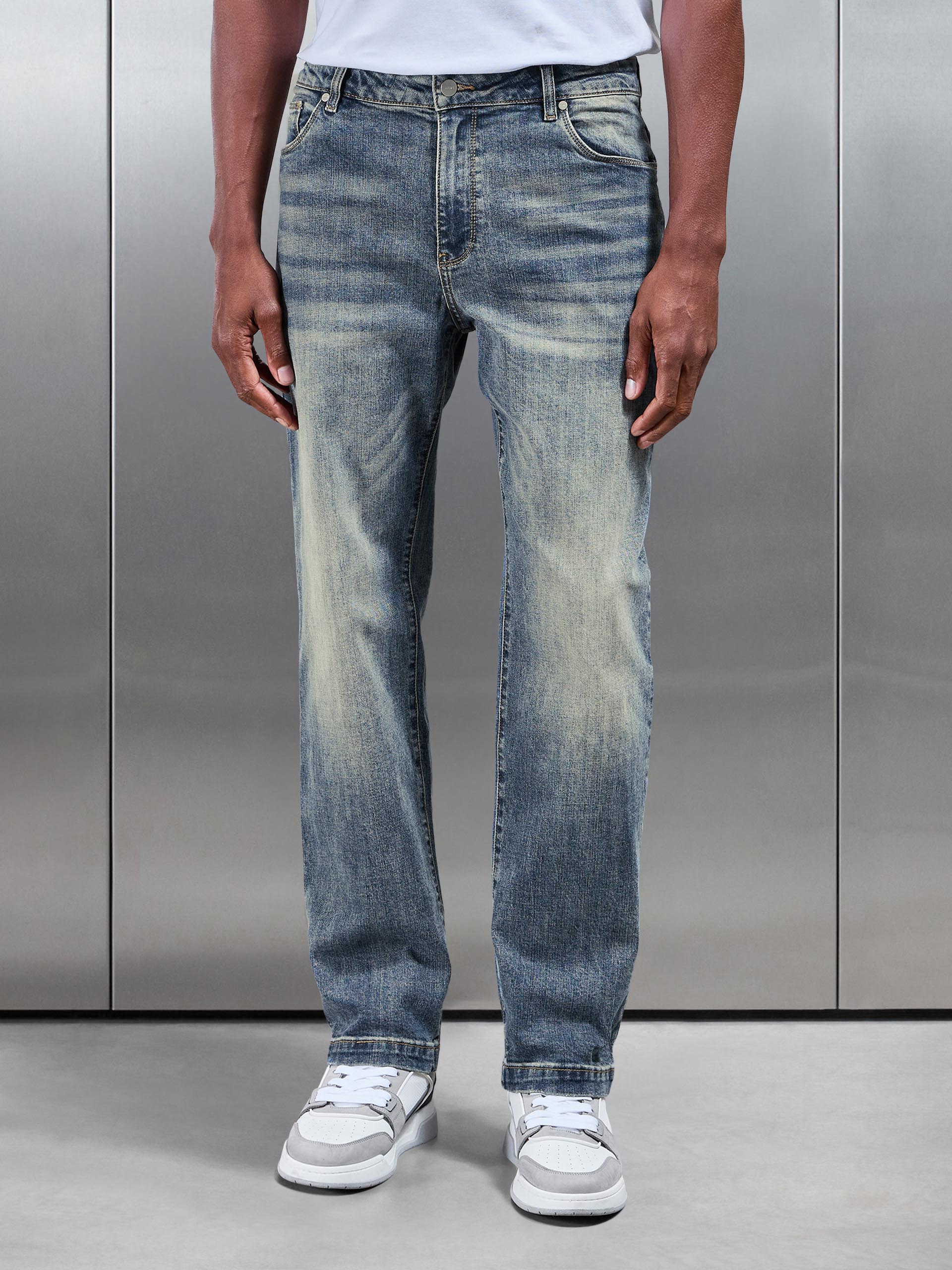 Sand Wash Relaxed Fit Denim Jeans