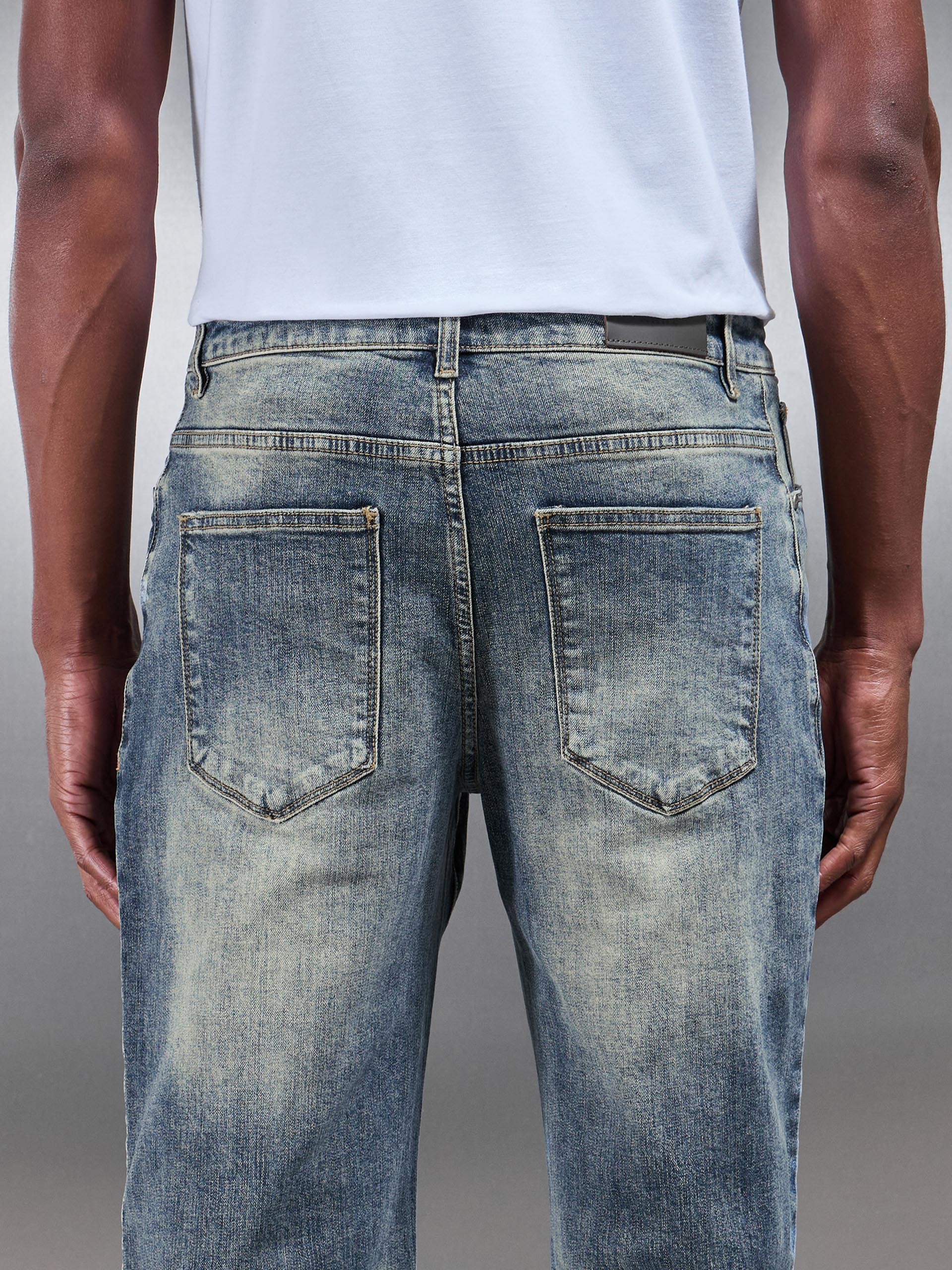 Sand Wash Relaxed Fit Denim Jeans