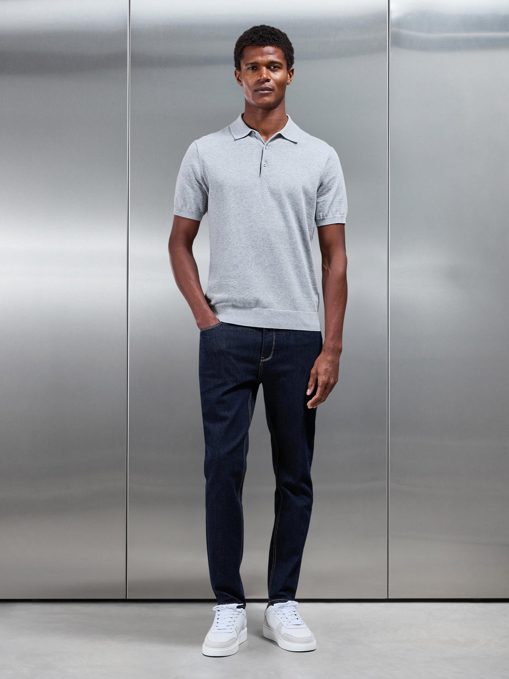 Solid Dark Blue Slim Fit Denim Jeans