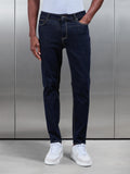 Solid Dark Blue Slim Fit Denim Jeans