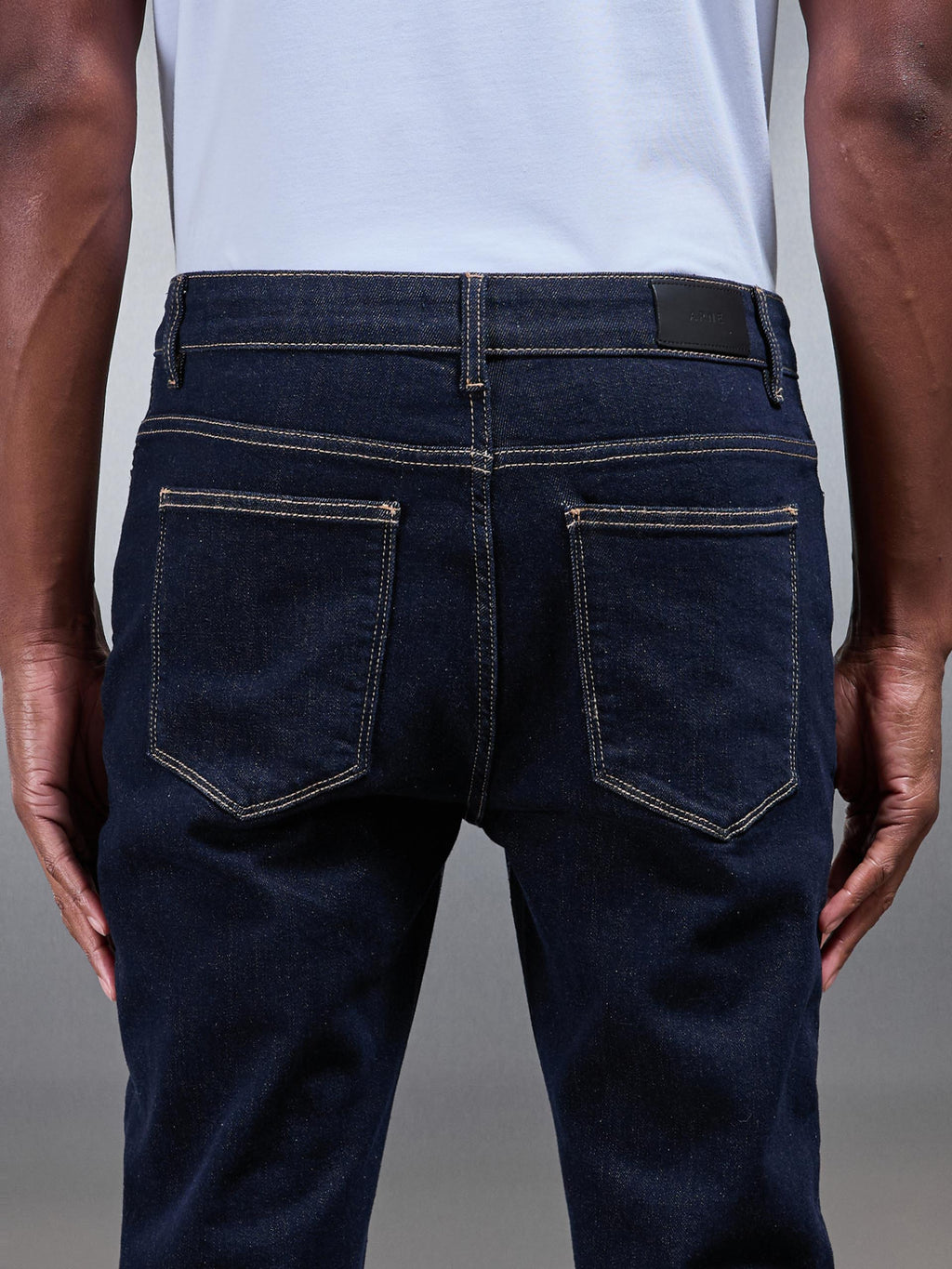 Solid Dark Blue Slim Fit Denim Jeans