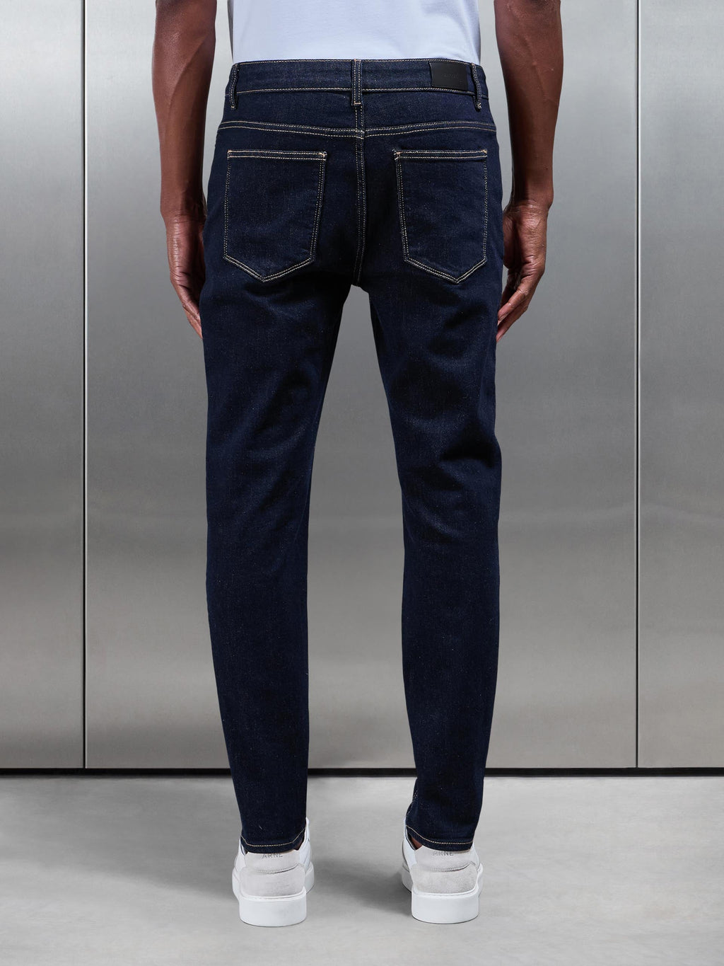Solid Dark Blue Slim Fit Denim Jeans
