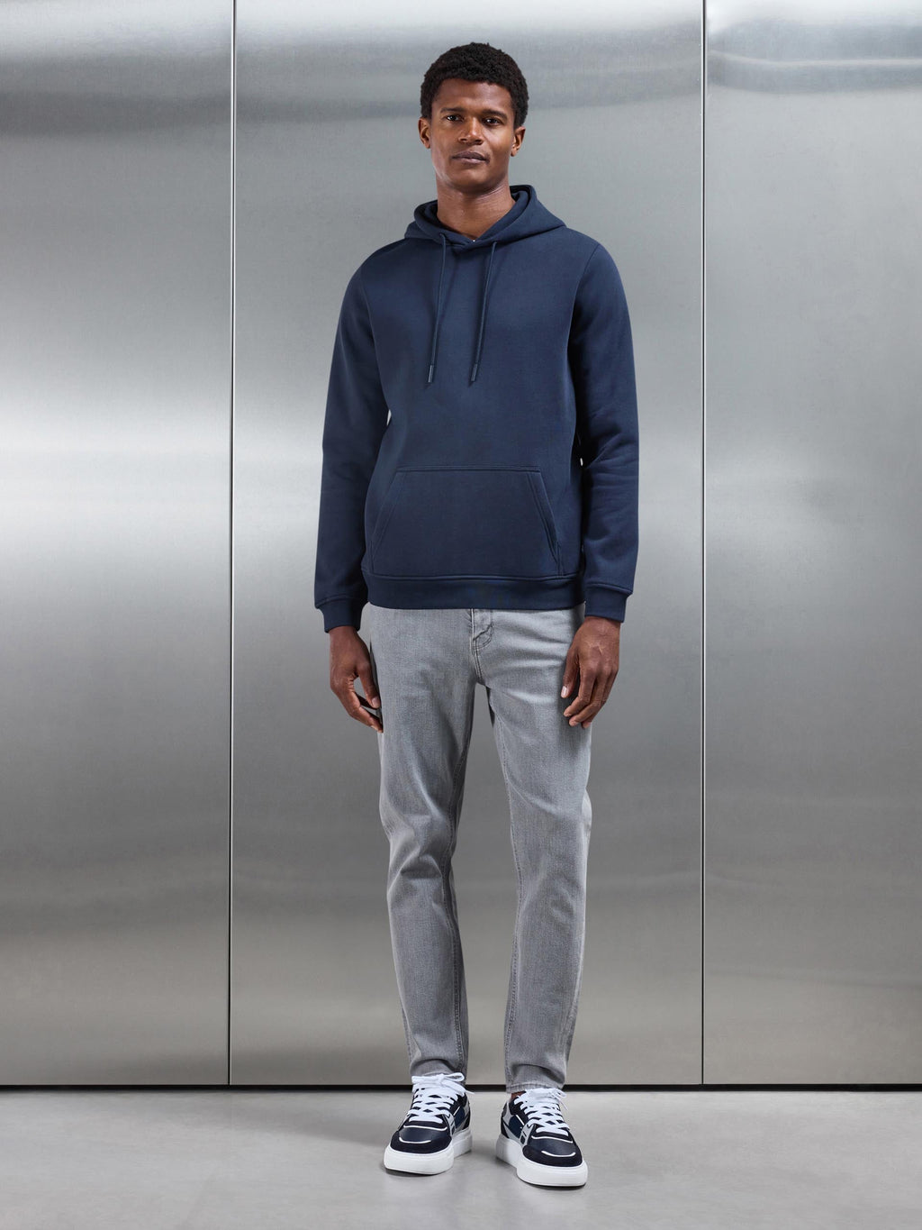 Solid Grey Slim Fit Denim Jeans