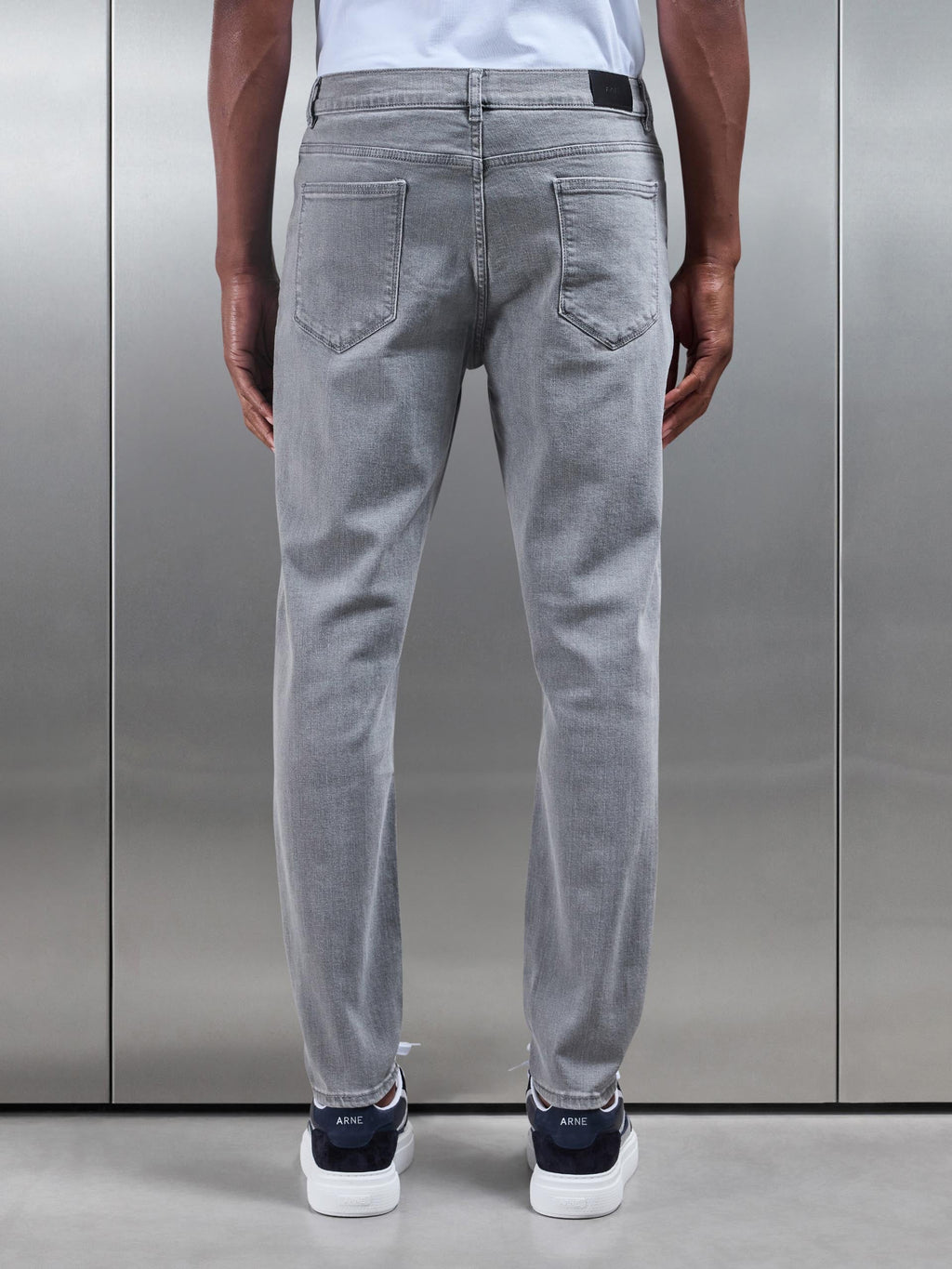 Solid Grey Slim Fit Denim Jeans