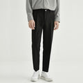 Men's Cropped High-Waisted Pleated Trousers